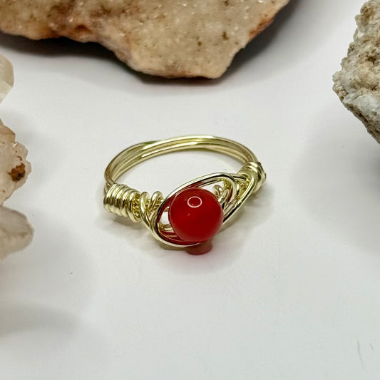 Gold Carnelian Ring