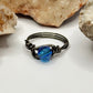 Charcoal Blue Beaded Ring