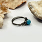 Charcoal Blue Apatite Ring