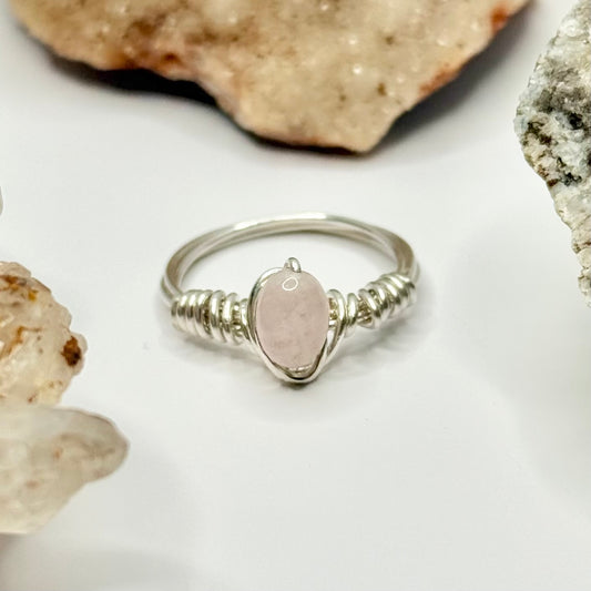 Sterling Silver Pink Calcite Ring
