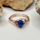 Rose Gold Blue Agate Ring