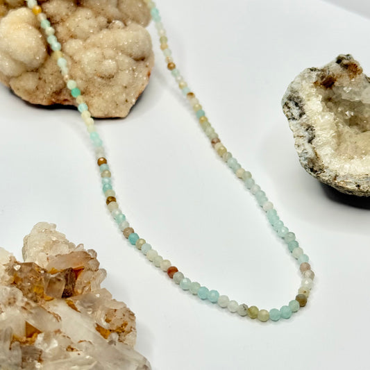 Silver Amazonite Beaded Necklace