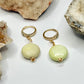 Gold Plated Lemon Chrysoprase Earrings