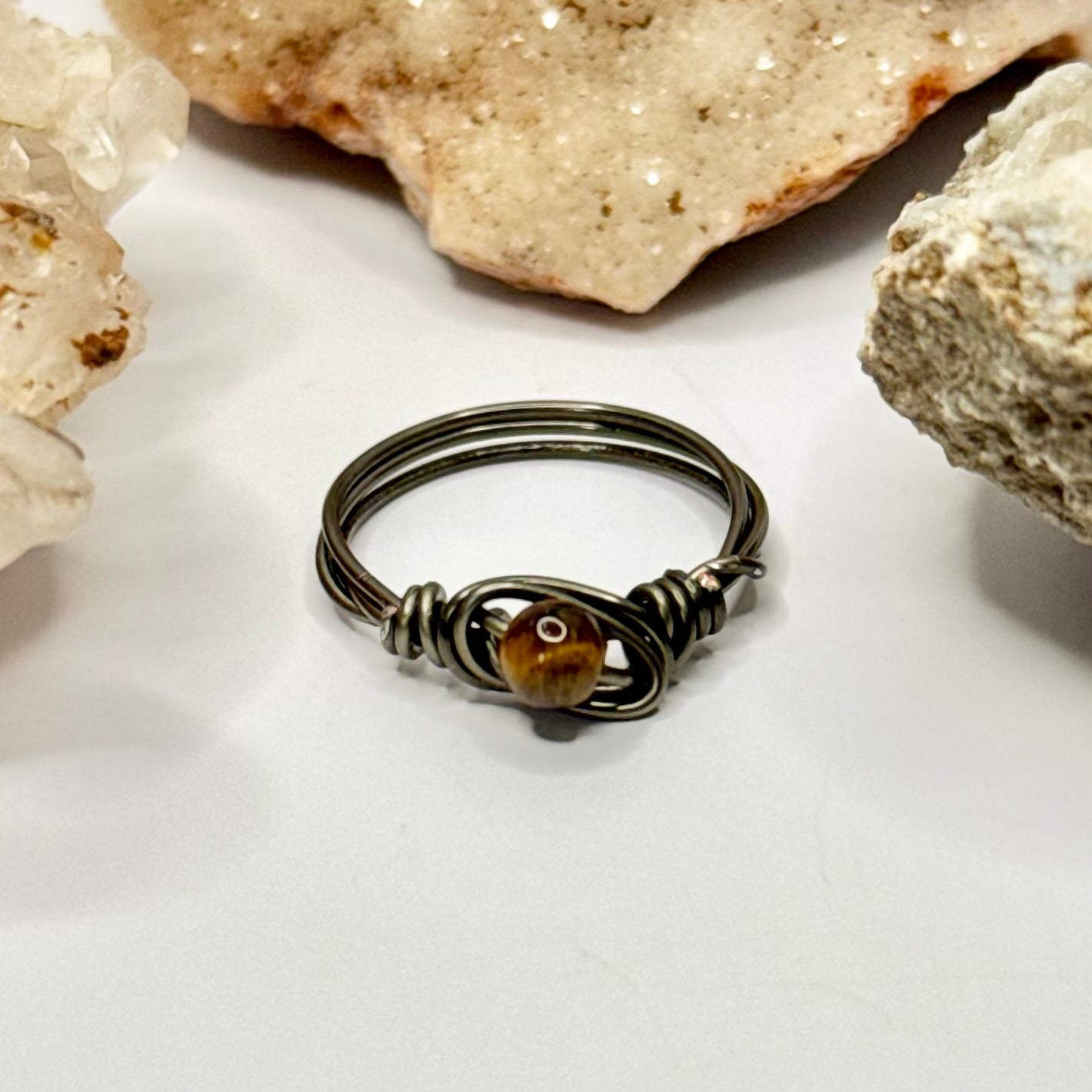 Charcoal Tigers Eye Ring