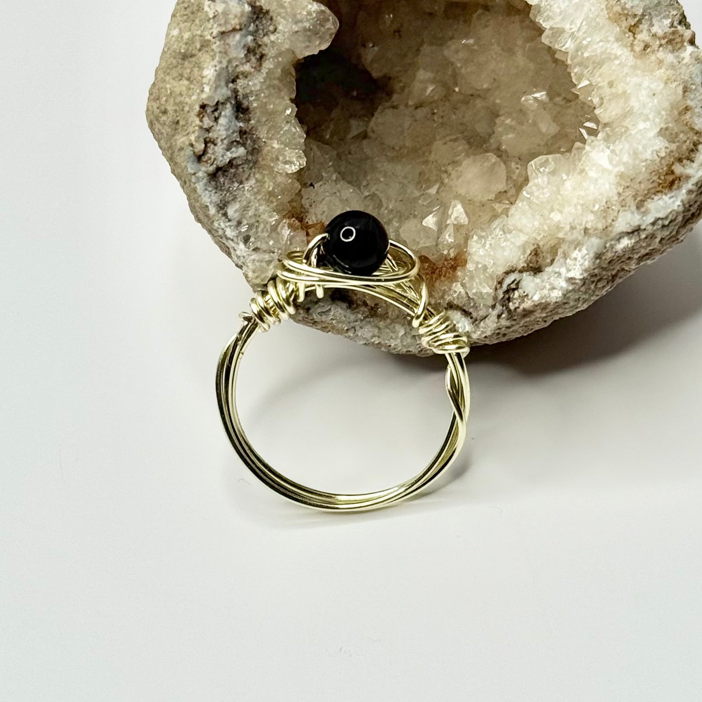 Gold Obsidian Ring