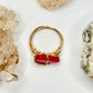 Gold Red Glass Ring