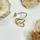 Gold Heart Bypass Ring