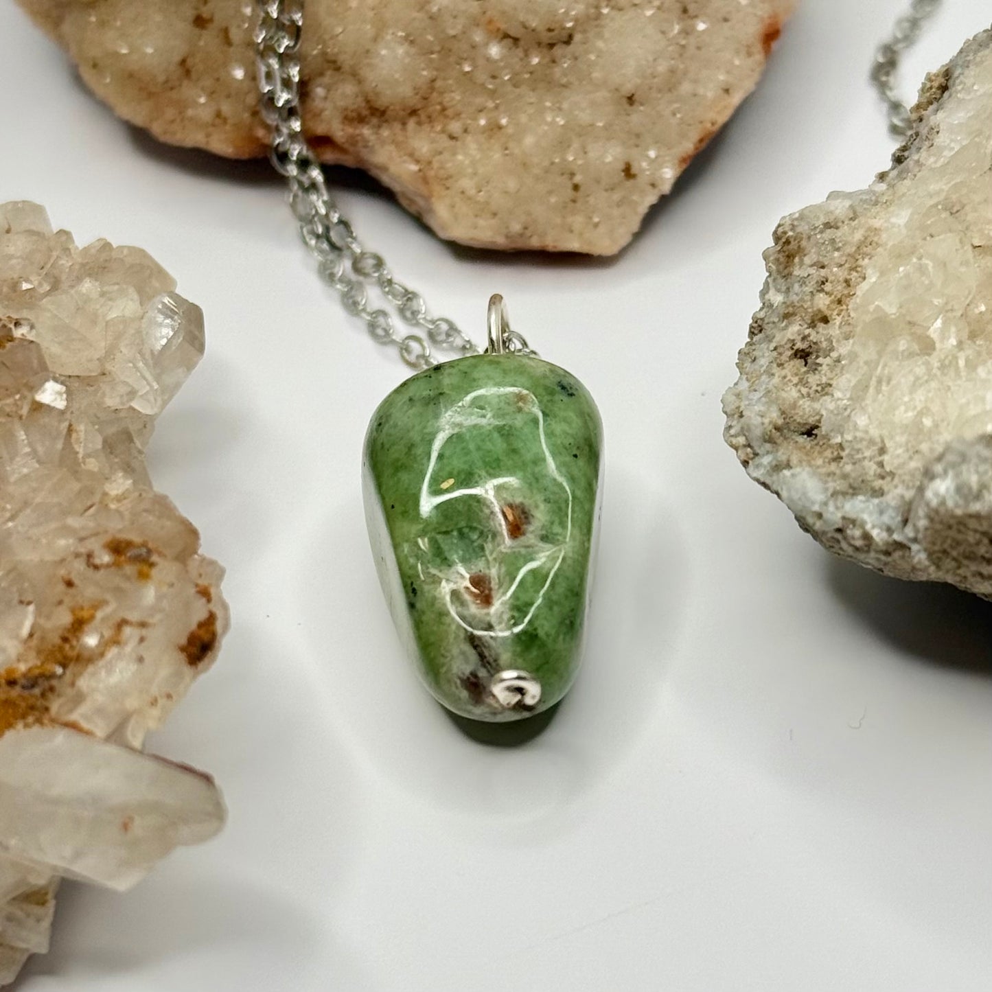 Silver Rainforest Jasper Necklace
