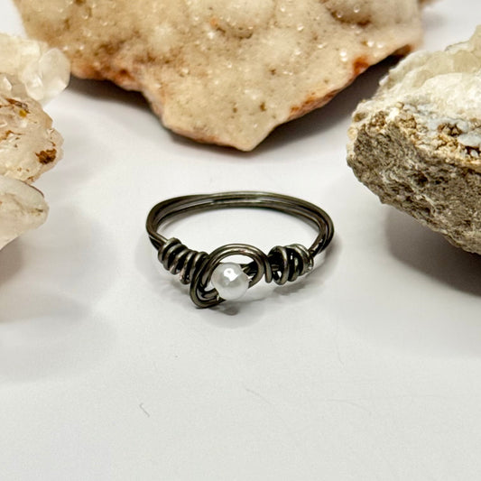 Charcoal Pearl Ring