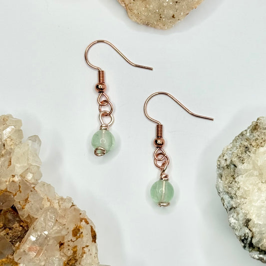 Rose Gold Fluorite Earrings