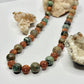 Jasper and Wood Heart Beaded Necklace