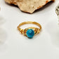 Gold Blue Apatite Ring