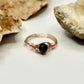 Rose Gold Blue Goldstone Ring
