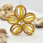 Gold and Brown Beaded Flower Stake