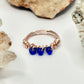 Rose Gold Blue Beaded Ring