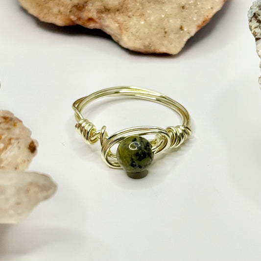 Gold Rainforest Jasper Ring
