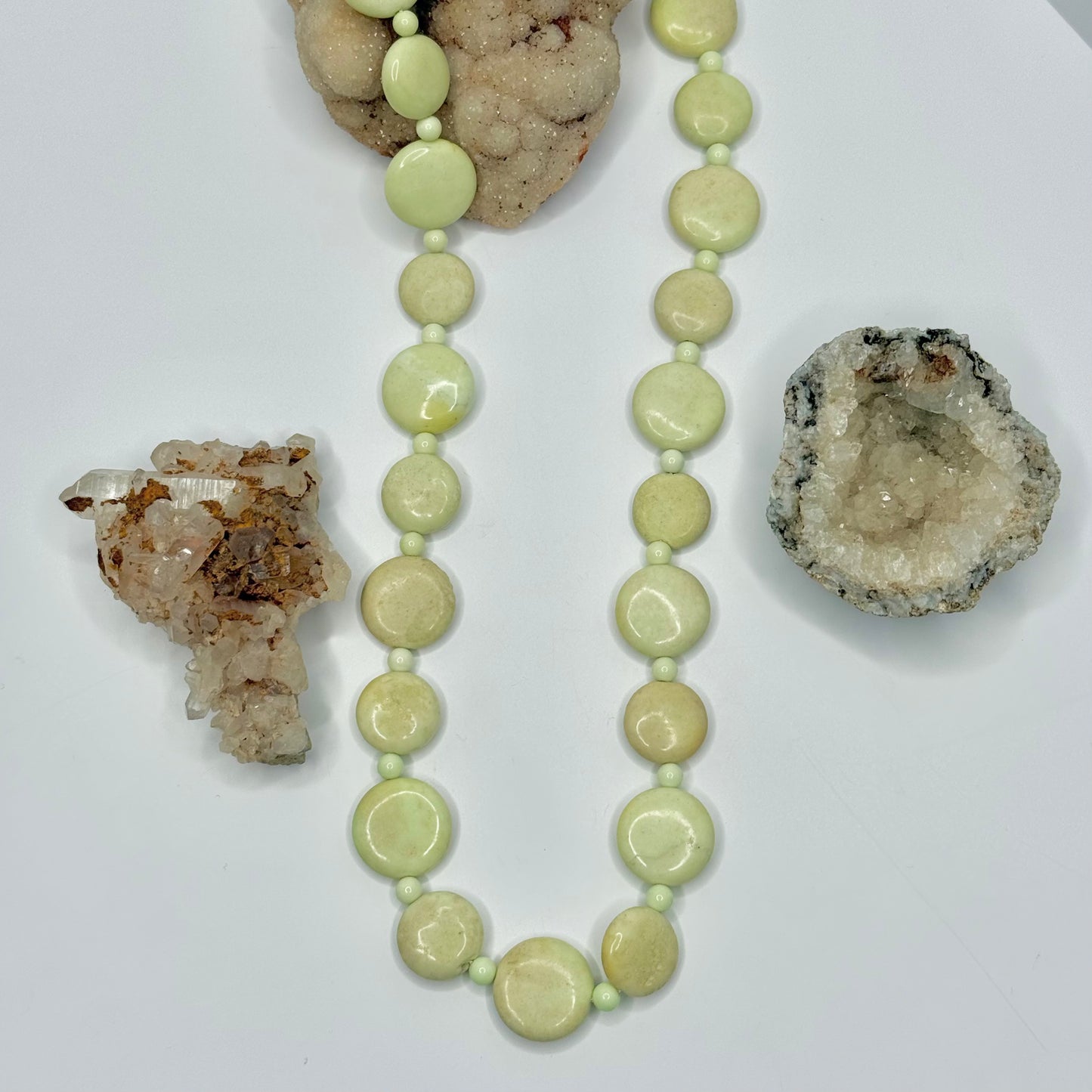 Gold Lemon Chrysoprase Beaded Necklace