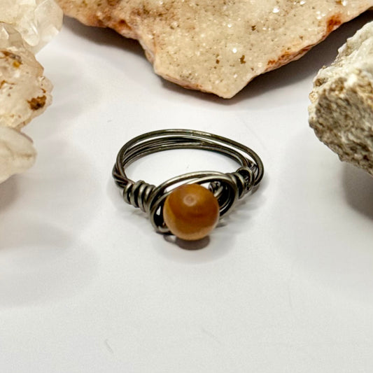 Charcoal Picture Jasper Ring