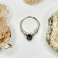 Silver Snowflake Obsidian Ring