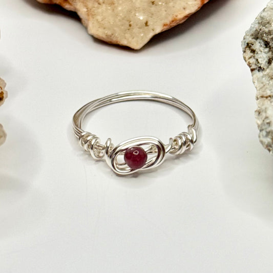 Silver Strawberry Quartz Ring