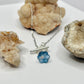 Silver Dark Blue Flower Toggle Necklace
