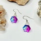 Sterling Silver Purple and Blue Flower Earrings