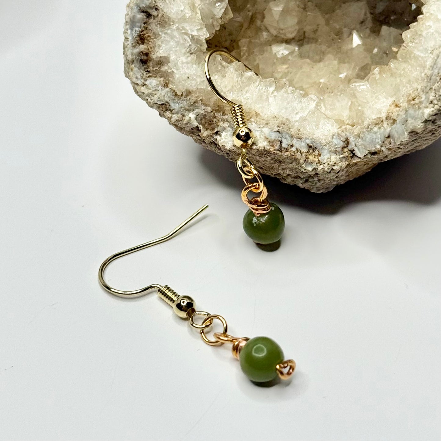Gold Plated Jade Earrings