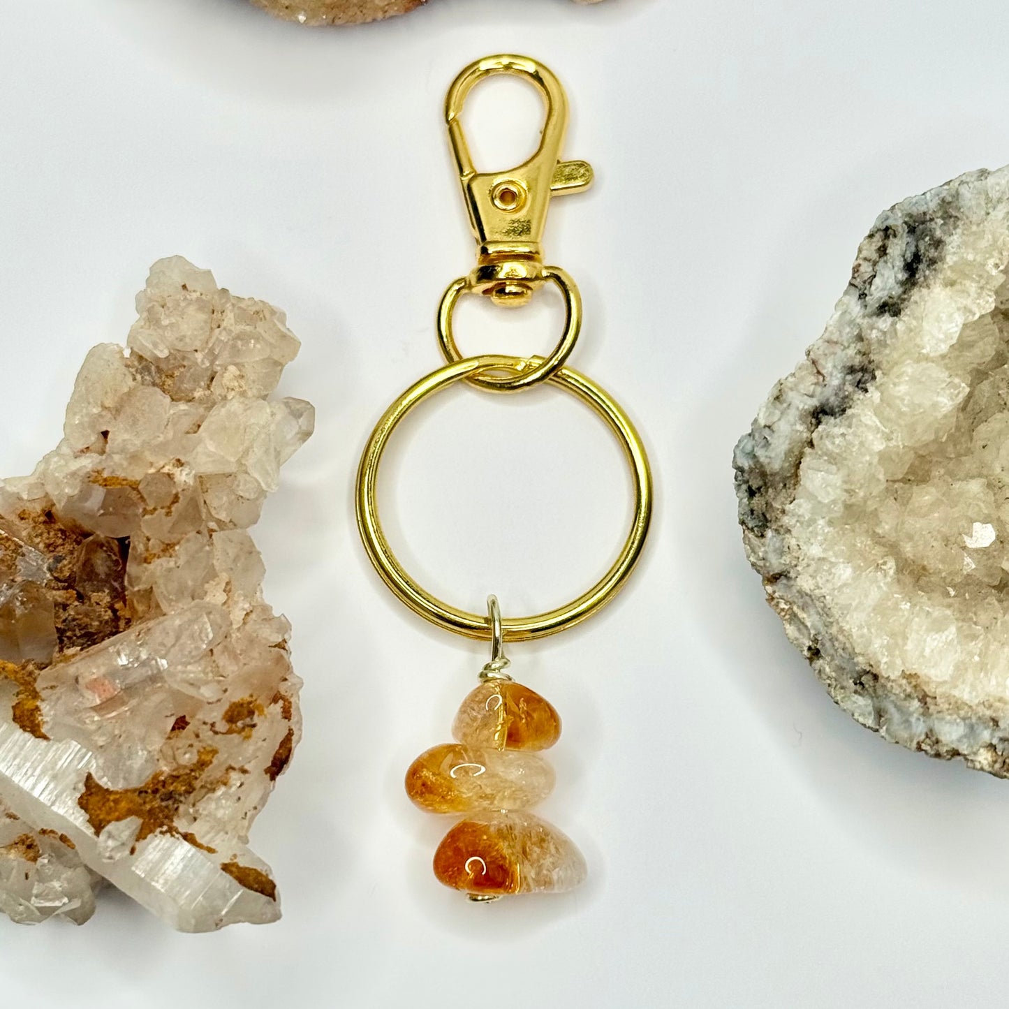 Gold Citrine Keychain