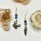 Sterling Silver Blue Sponge Coral Sea Earrings