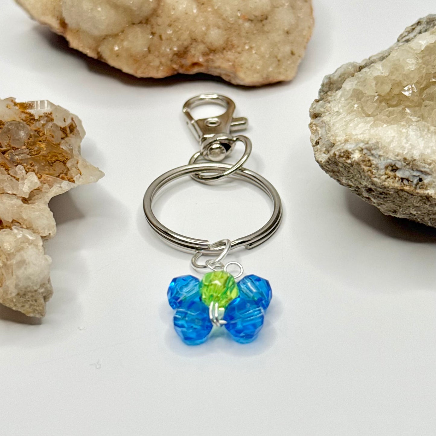Silver Blue Butterfly Keychain