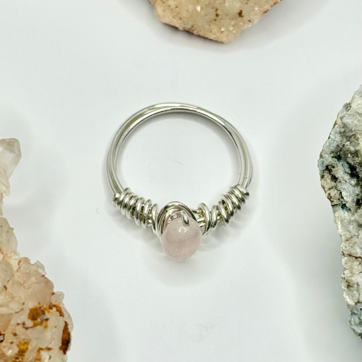 Sterling Silver Pink Calcite Ring