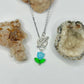 Silver Light Blue Tulip Toggle Necklace