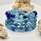 Blue Beaded Wrap Bracelet