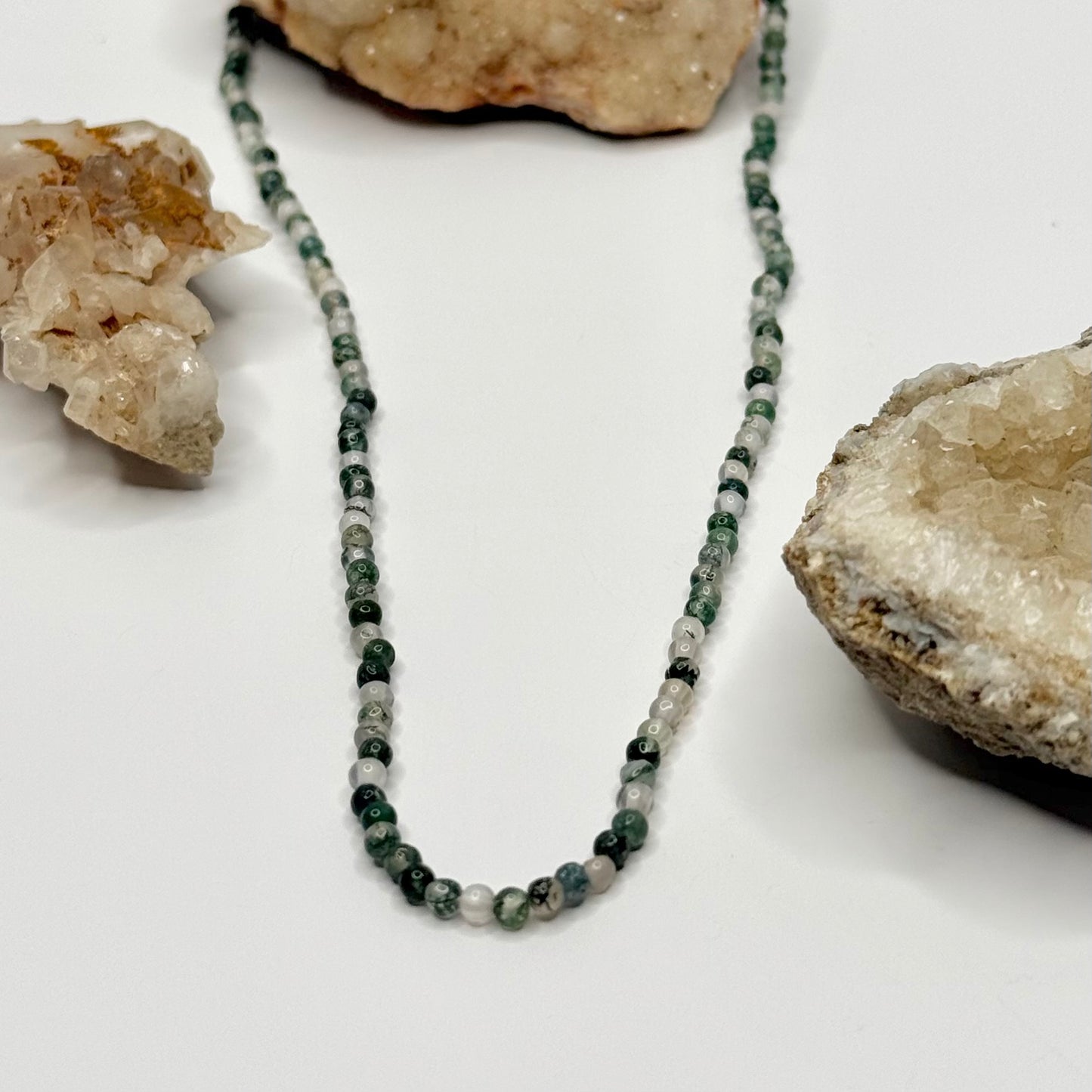 Moss Agate Beaded Necklace