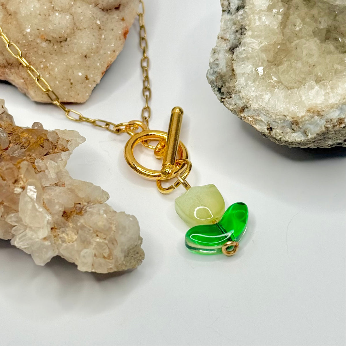 Gold Tulip Toggle Necklace