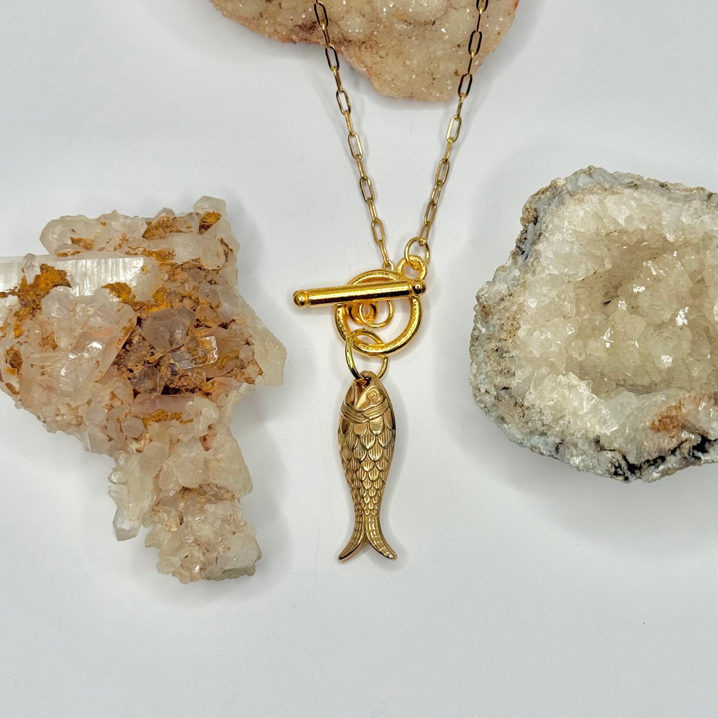 Gold Fish Toggle Necklace