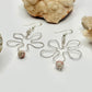 Sterling Silver Red Vein Jasper Flower Earrings