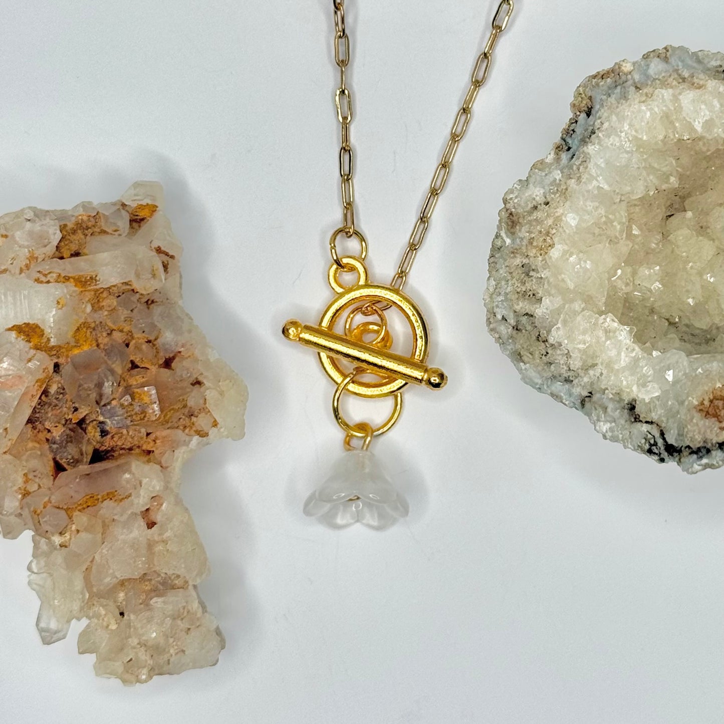 Gold Flower Toggle Necklace