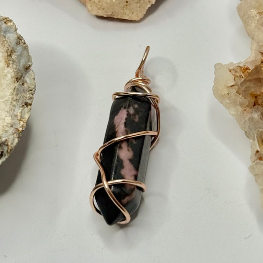 Rose Gold Rhodonite Pendant