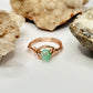 Rose Gold Green Beaded Ring