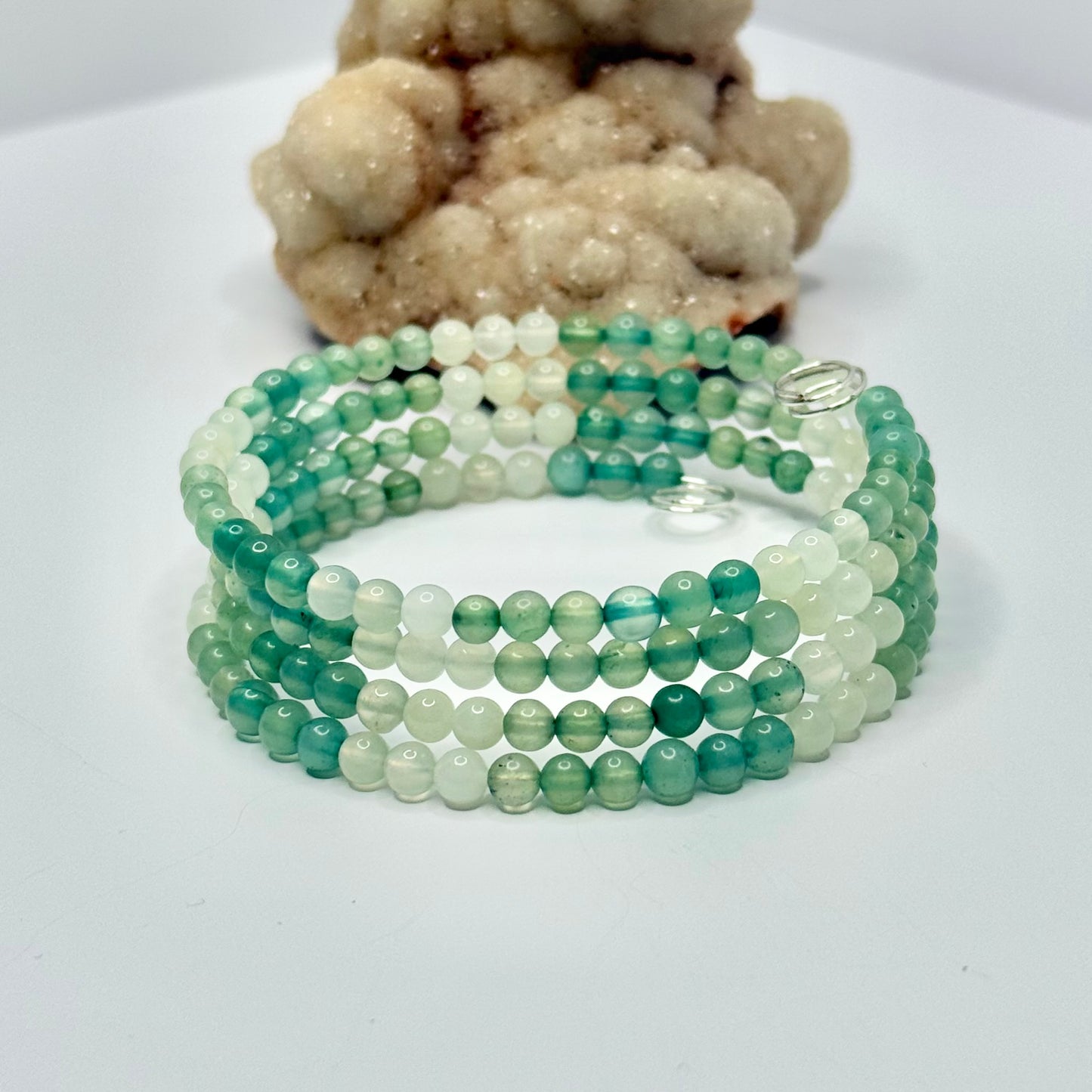 Green Dyed Quartz Wrap Bracelet