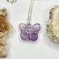 Silver Amethyst Butterfly Necklace