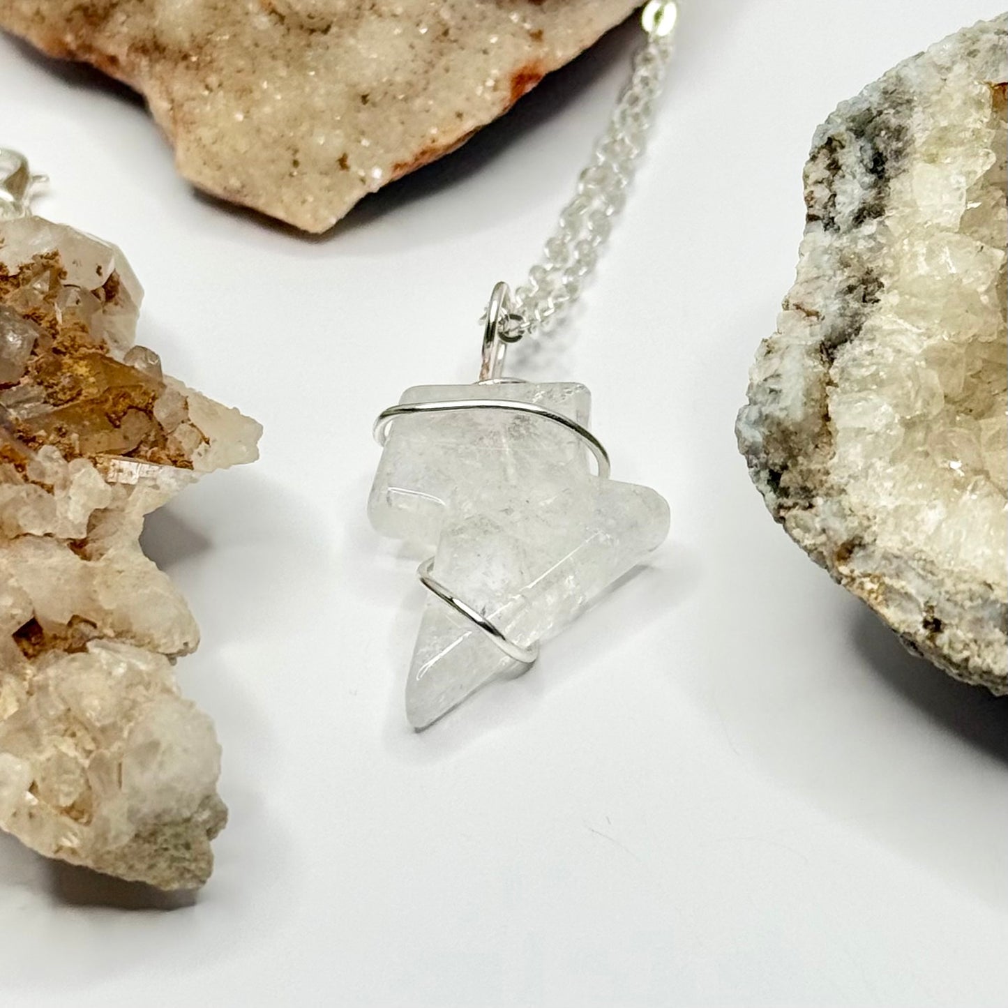 Silver Quartz Lightning Necklace