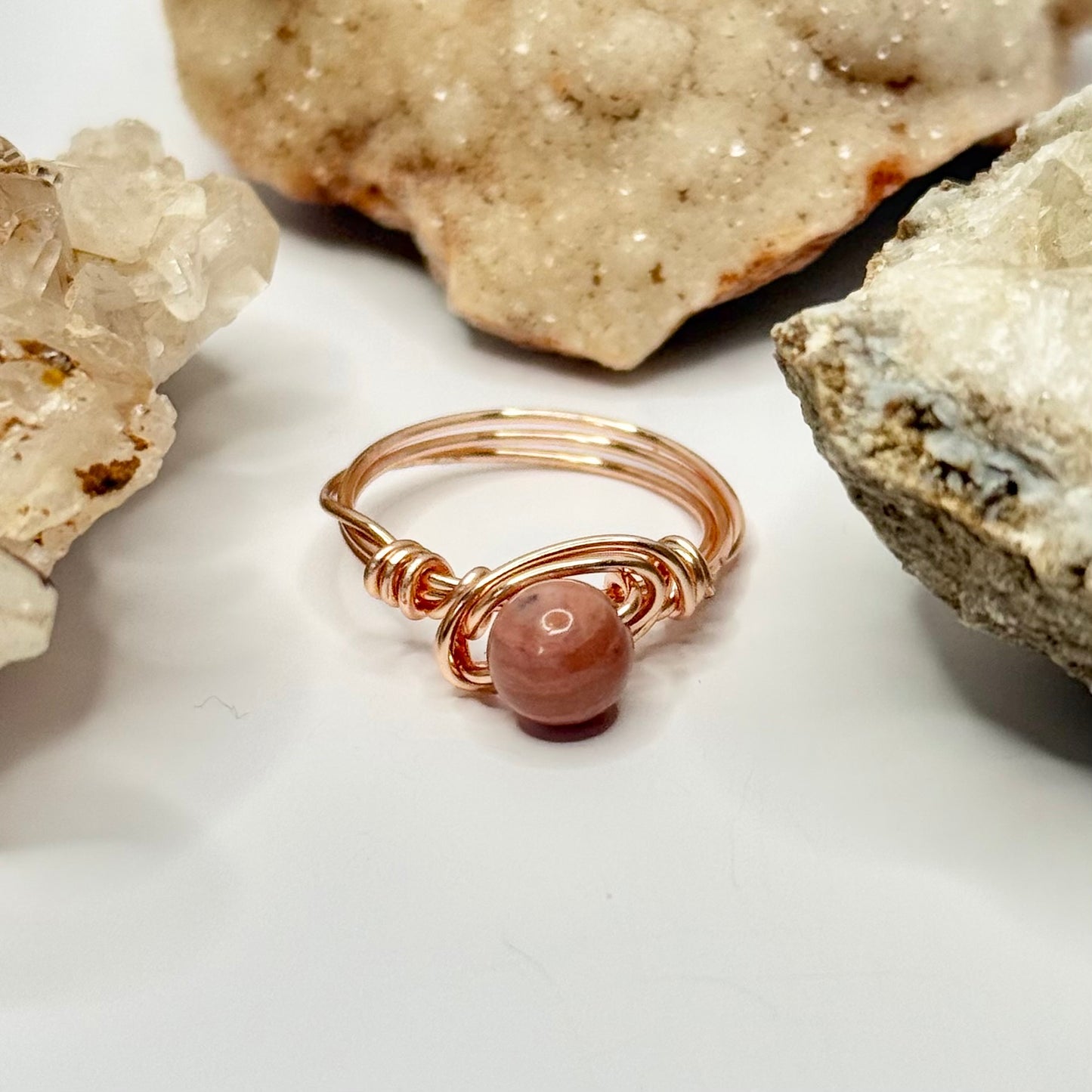 Rose Gold Rhodonite Ring
