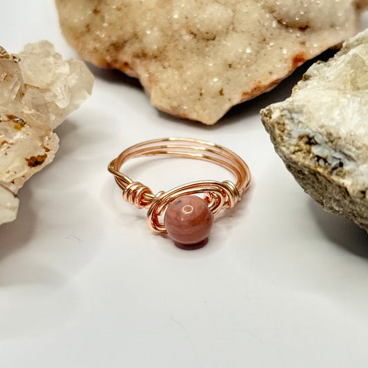 Rose Gold Rhodonite Ring