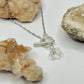 Silver Fluorescent Flower Toggle Necklace