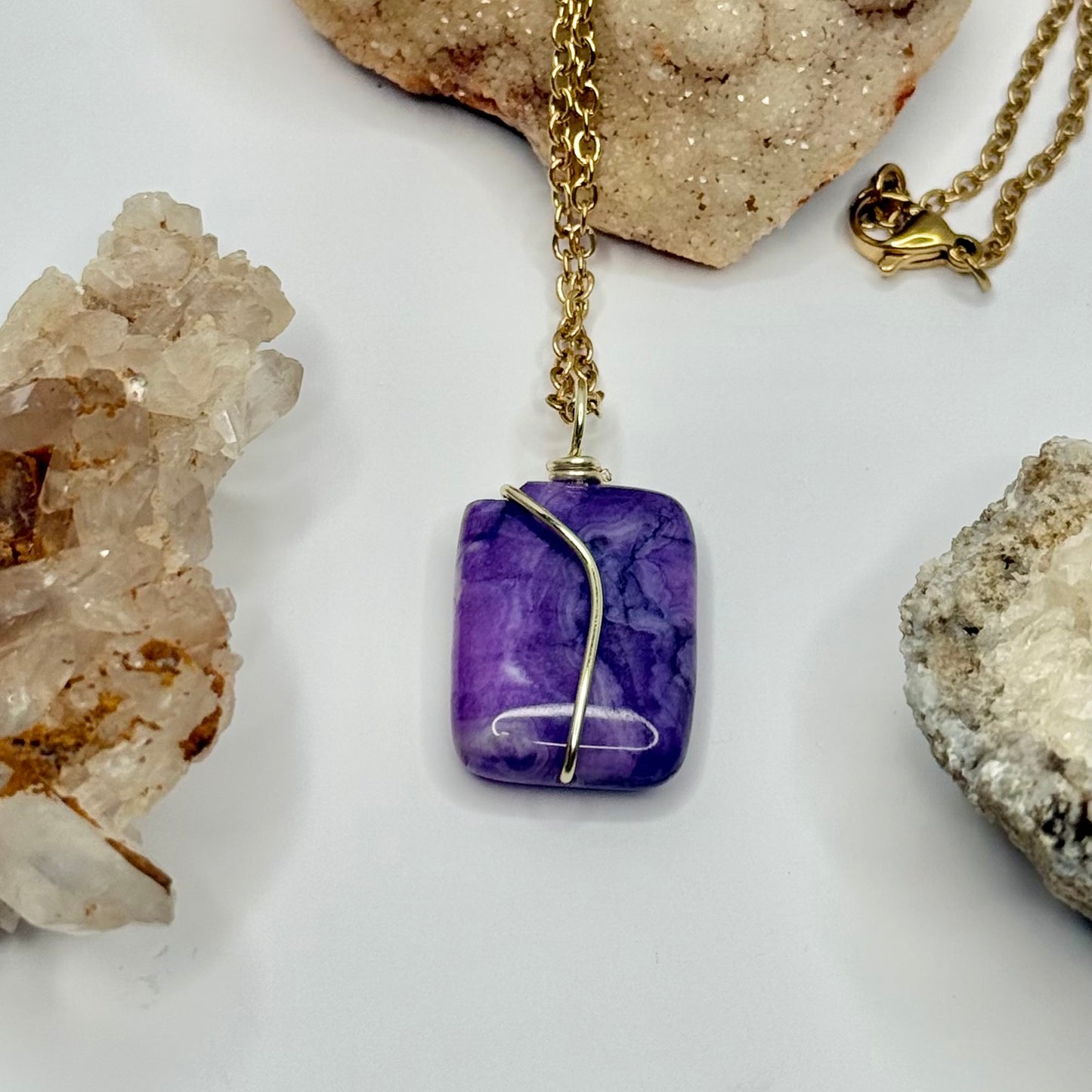 Gold Charoite Necklace