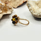 Gold Tigers Eye and Yellow Jade Flower Ring