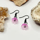 Charcoal Pink Flower Earrings