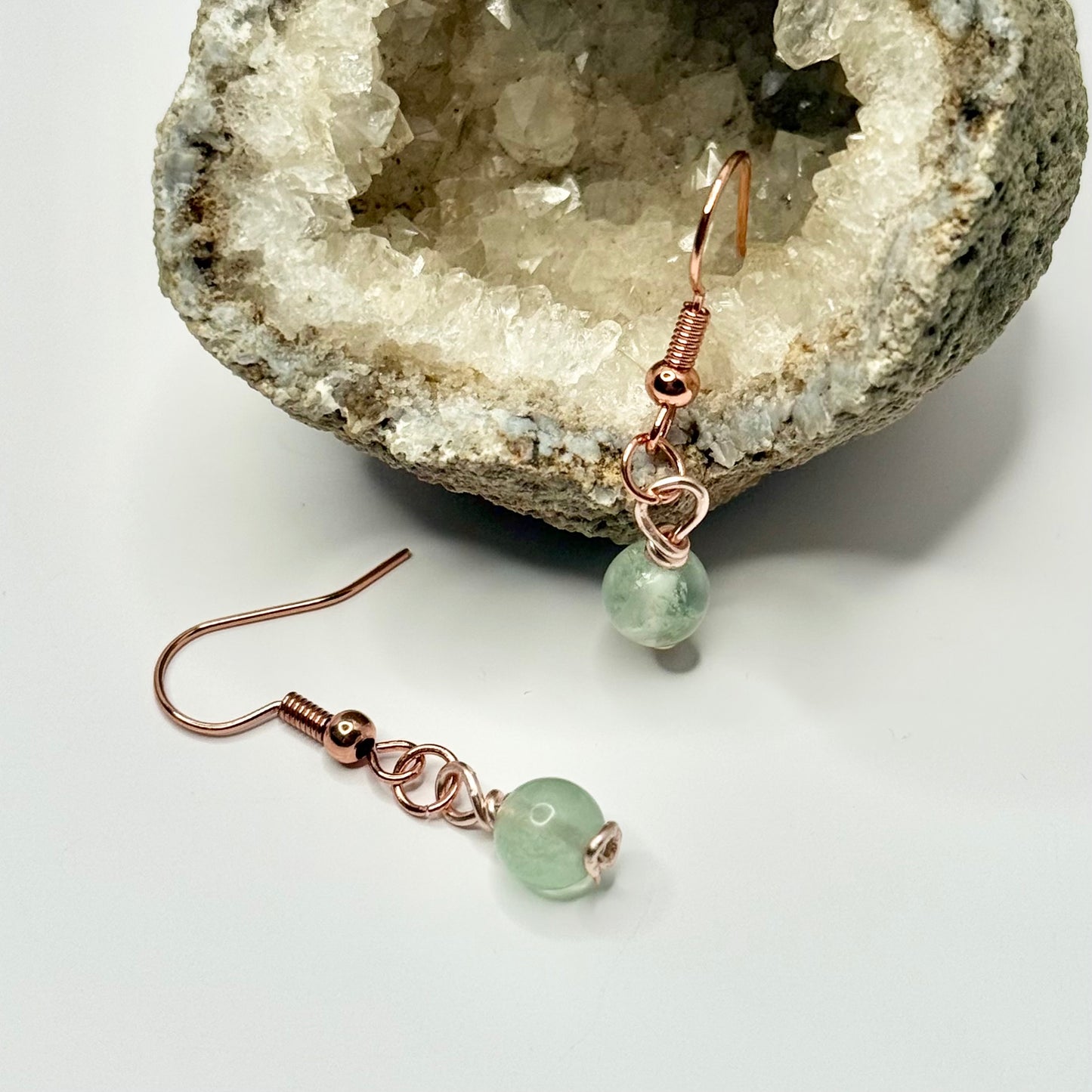 Rose Gold Fluorite Earrings